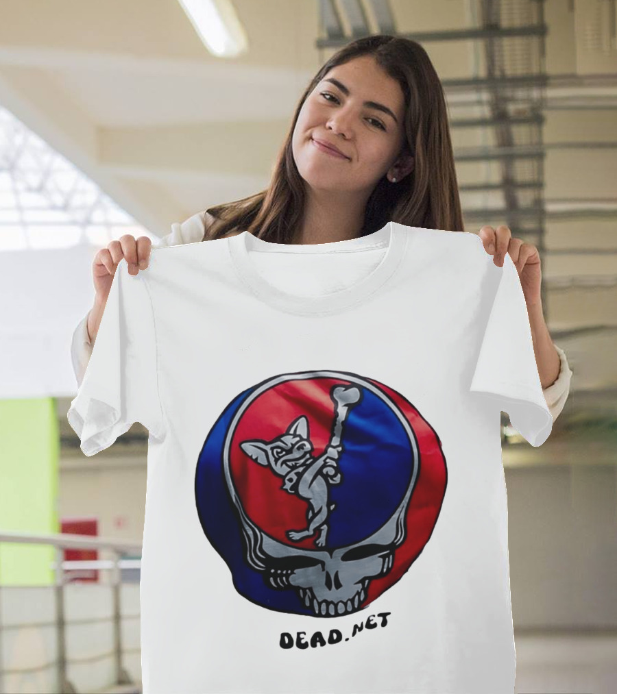 El Paso Dead.Net Skull With French Bulldog And Bone T-Shirt