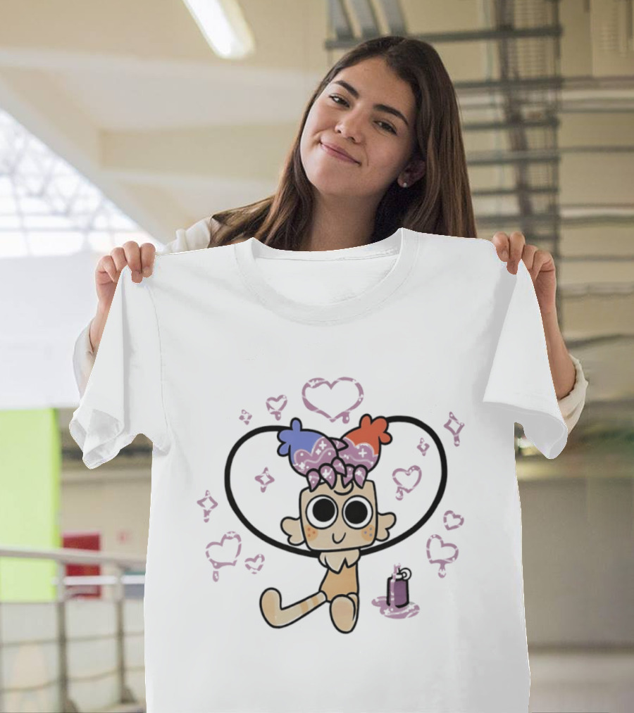 Goob The Fluffy Craft Cute Character With Heart And Sparkle T-Shirt
