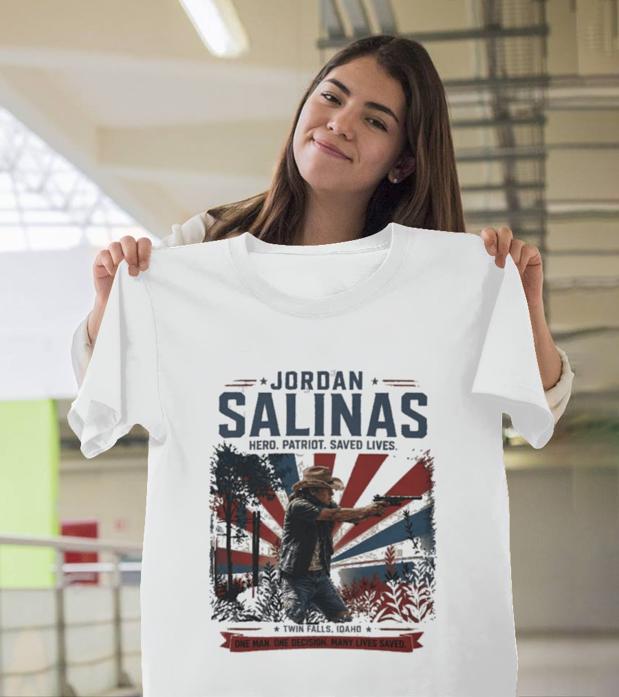 Jordan Salinas Hero Patriot Saved Lives Twin Falls Idaho T-Shirt
