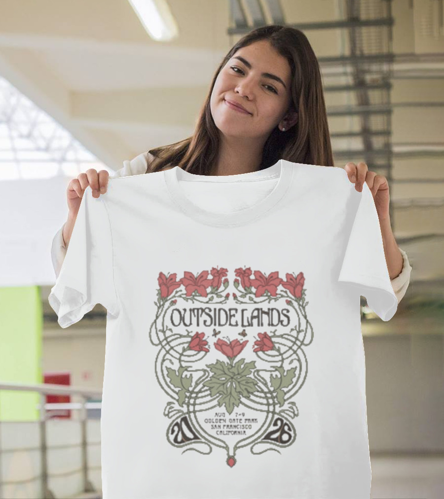 Outside Lands Golden Gate Park 2026 San Francisco CA Floral Art Nouveau T-Shirt