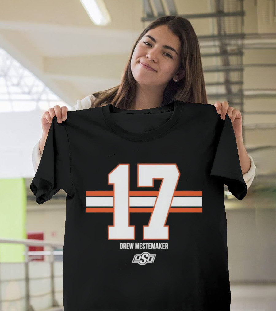 Drew Mestemaker 17 Oklahoma State OSU Football NCAA T-Shirt