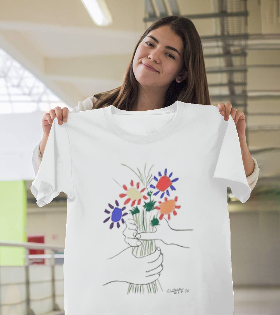 PEACE FOR ALL Uniqlo Tom Mayo Woodman Pablo Picasso Flower T-Shirt