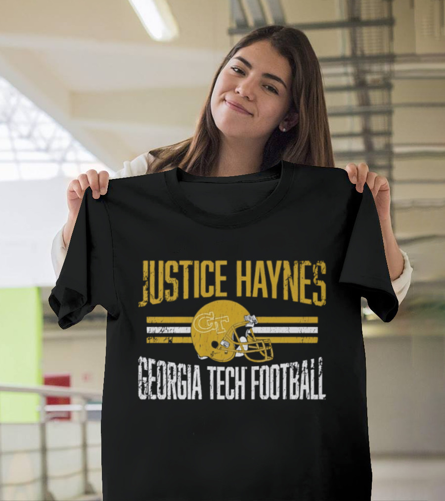 Justice Haynes Georgia Tech Football Helmet GT T-Shirt