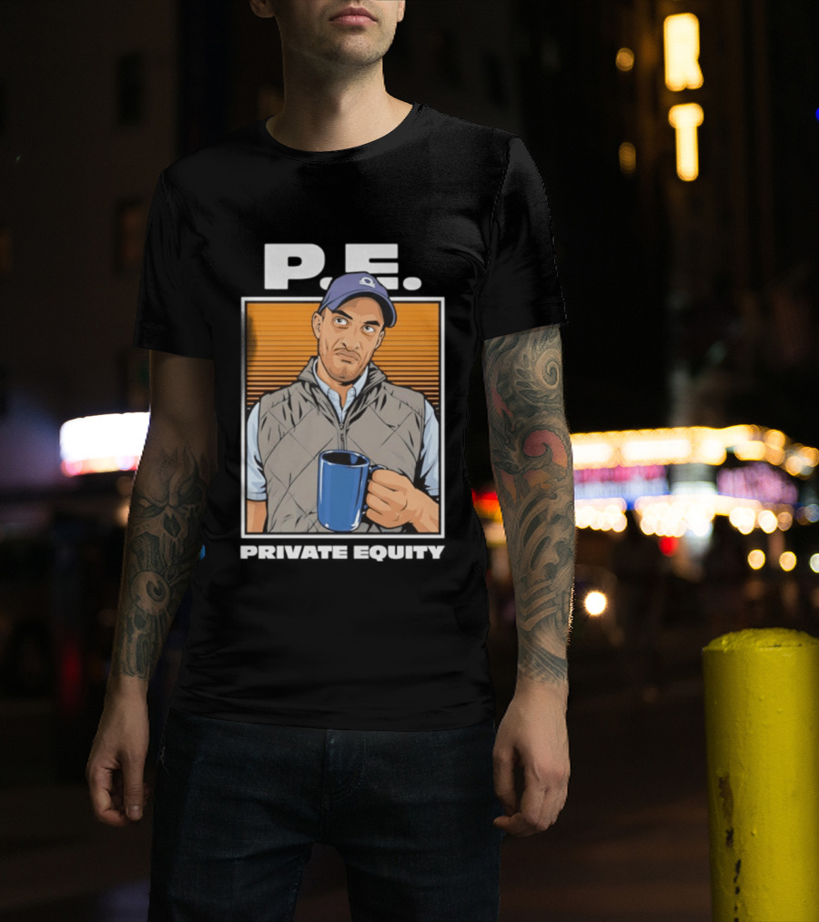 P.E. Guy Holding Coffee In Vest And Cap T-Shirt