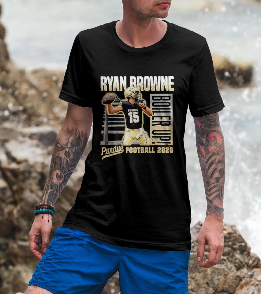 Ryan Browne Purdue Football Boiler Up 2026 T-Shirt