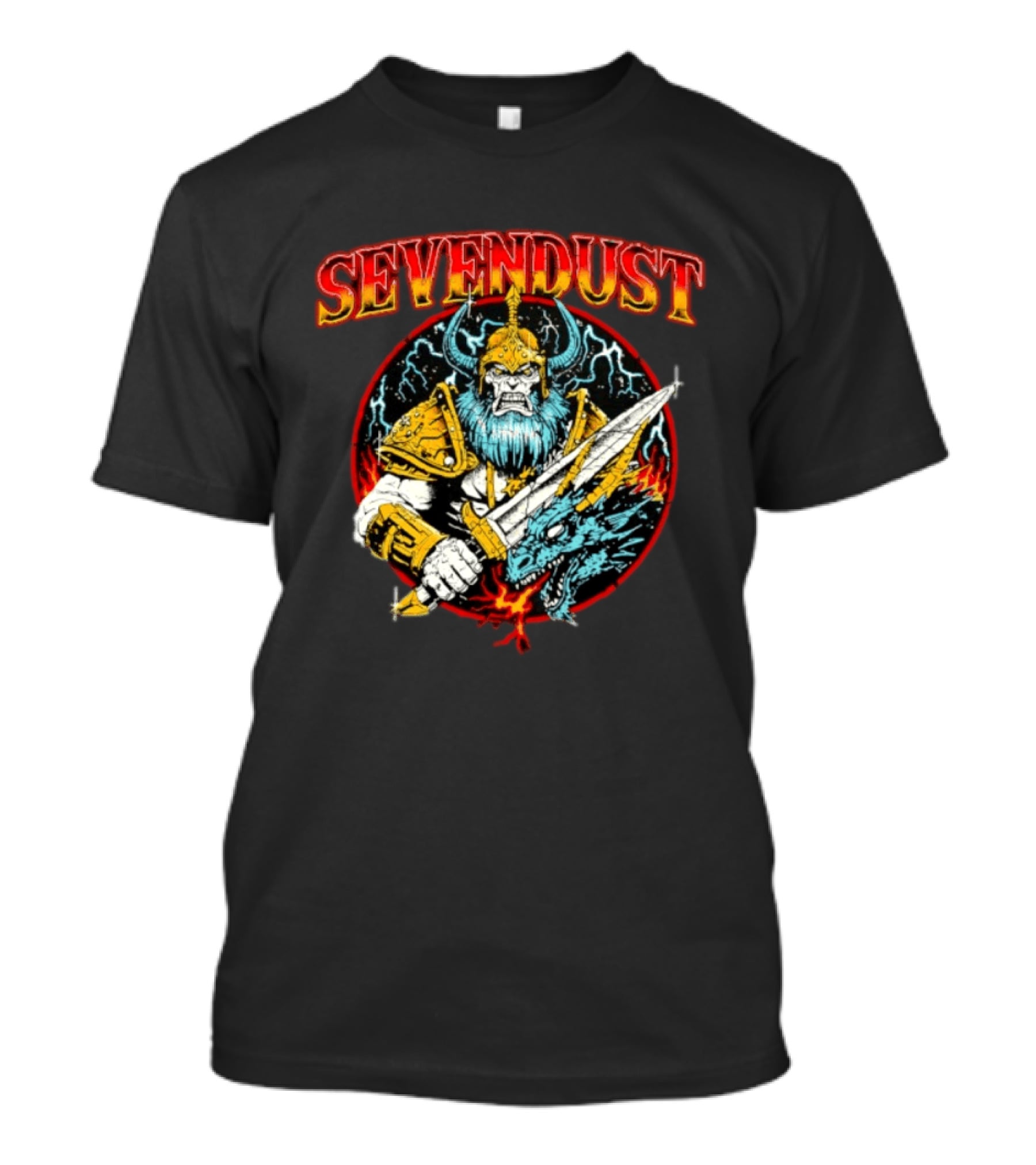 Sevendust Viking Warrior Dragon Battle Axe Power T-Shirt