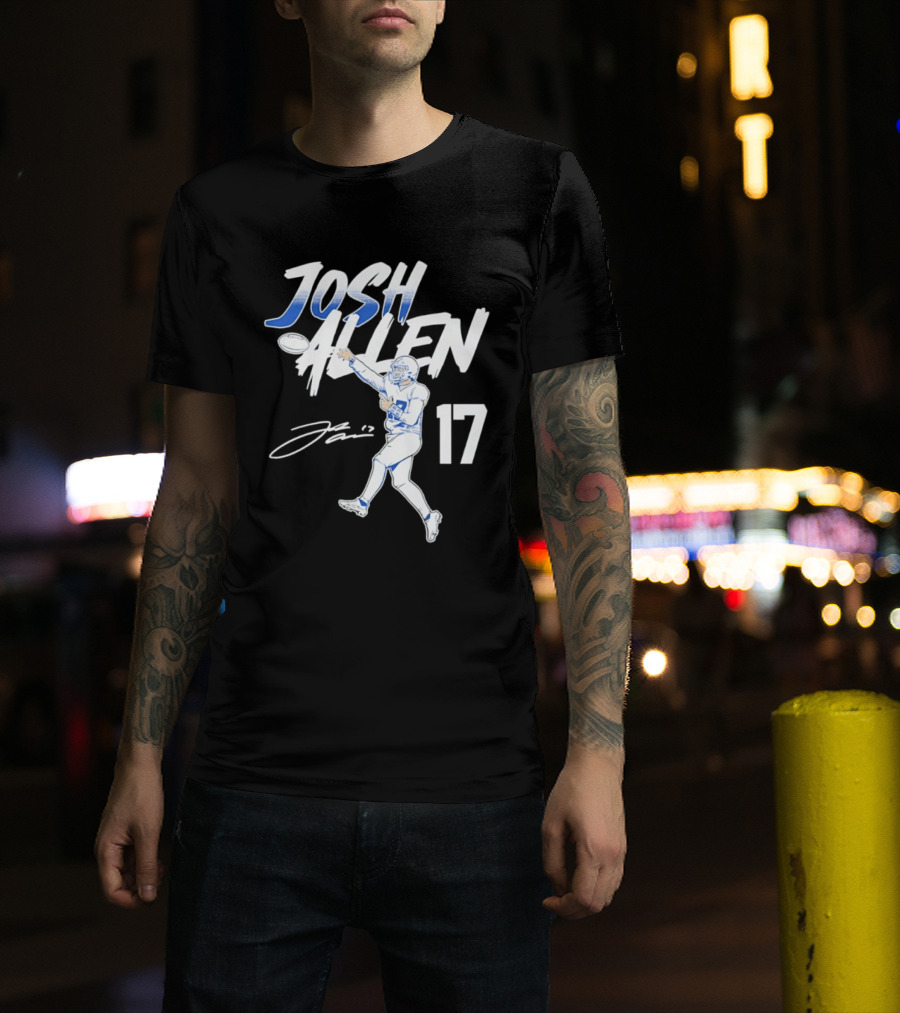 Josh Allen 17 Buffalo Bills Football Star 2026 Pose T-Shirt