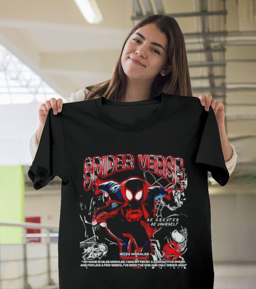 Spider Verse Miles Morales Be Greater Be Yourself Spider Man Marvel T-Shirt