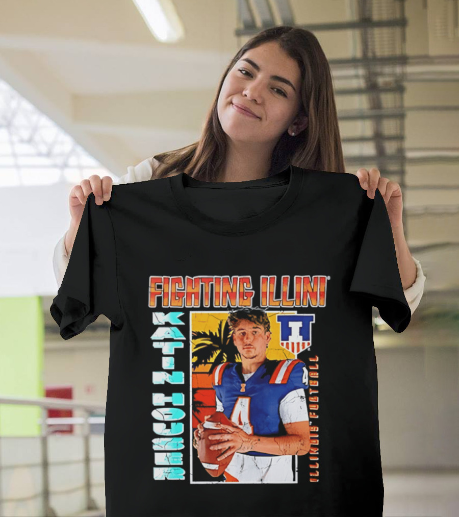 Fighting Illini Katin Houser Illinois Football 2026 NCAA Big Ten T-Shirt