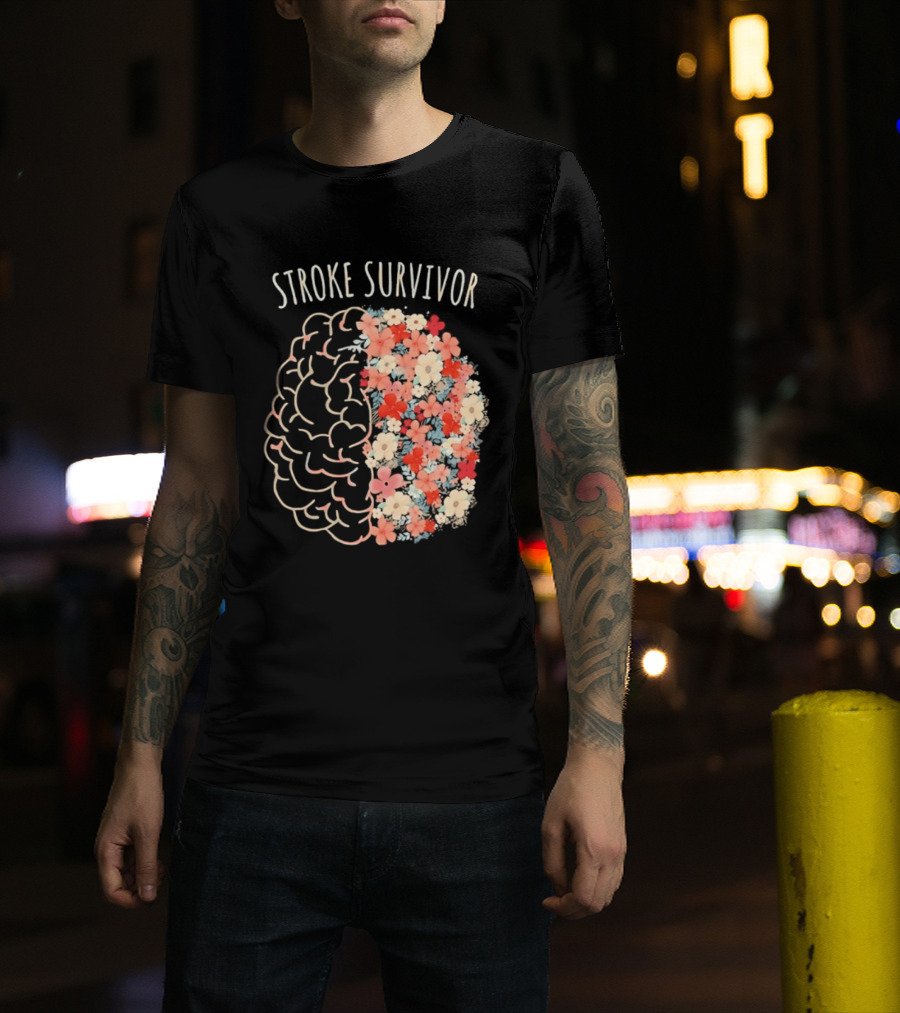 Stroke Survivor Brain With Floral T-Shirt