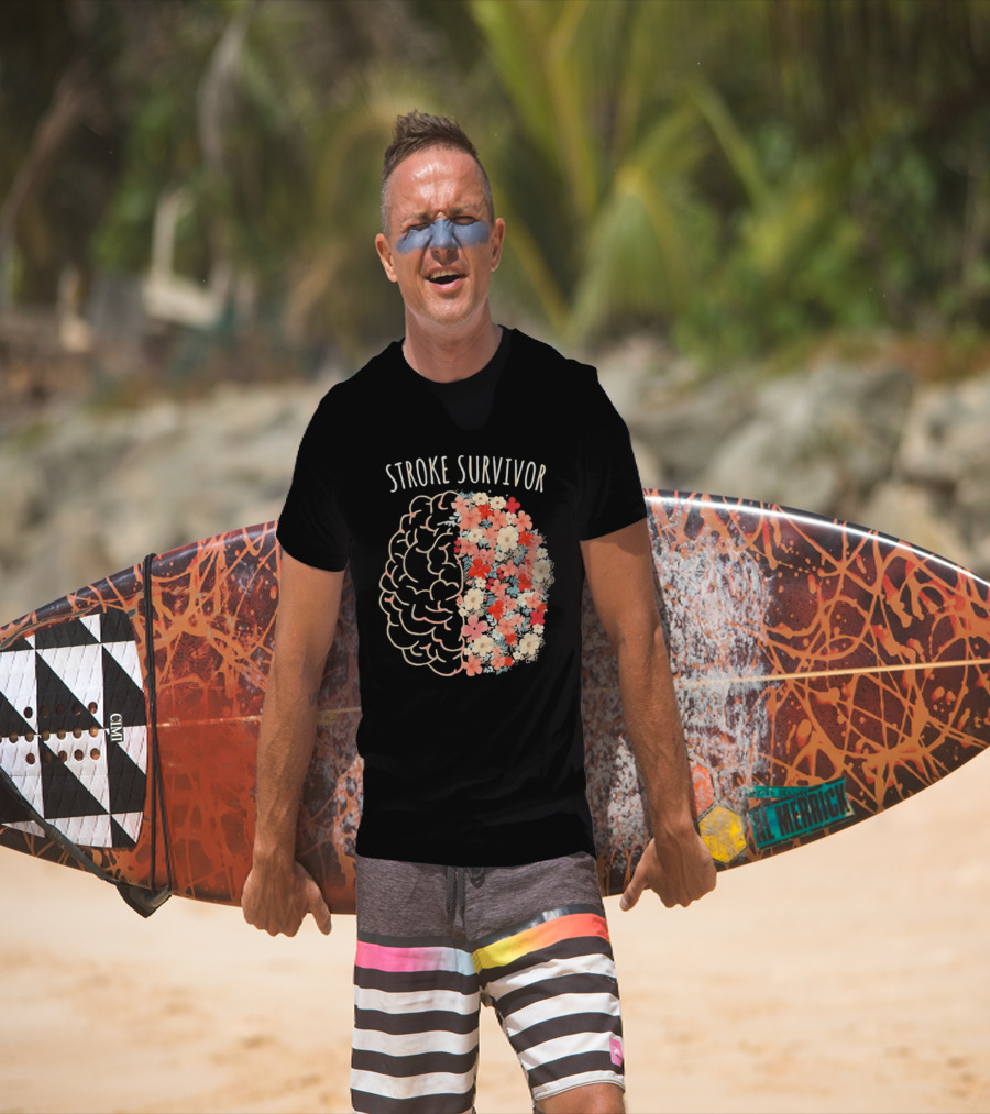 Stroke Survivor Brain With Floral T-Shirt