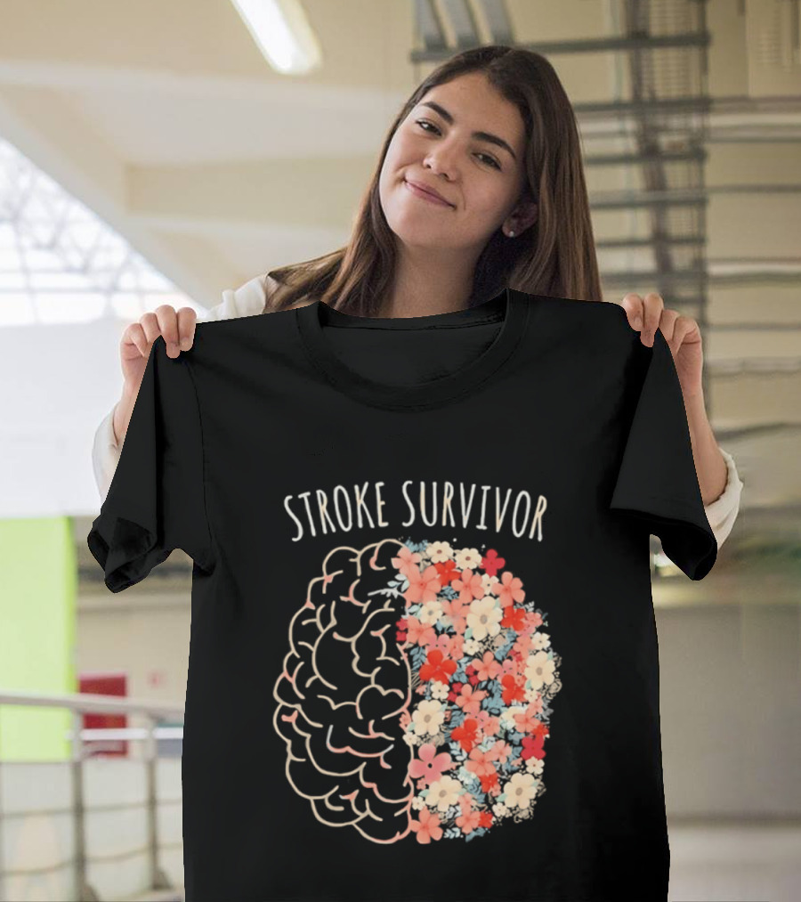 Stroke Survivor Brain With Floral T-Shirt