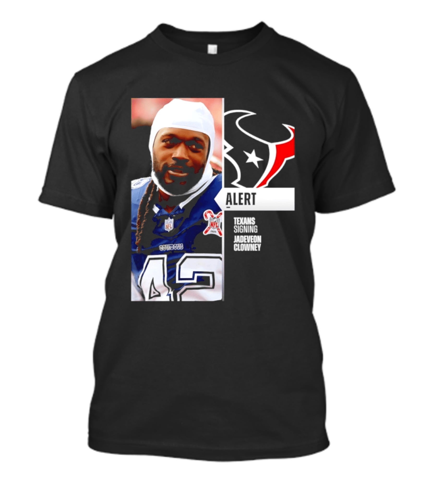 Texans Alert Signing Jadeveon Clowney NFL T-Shirt