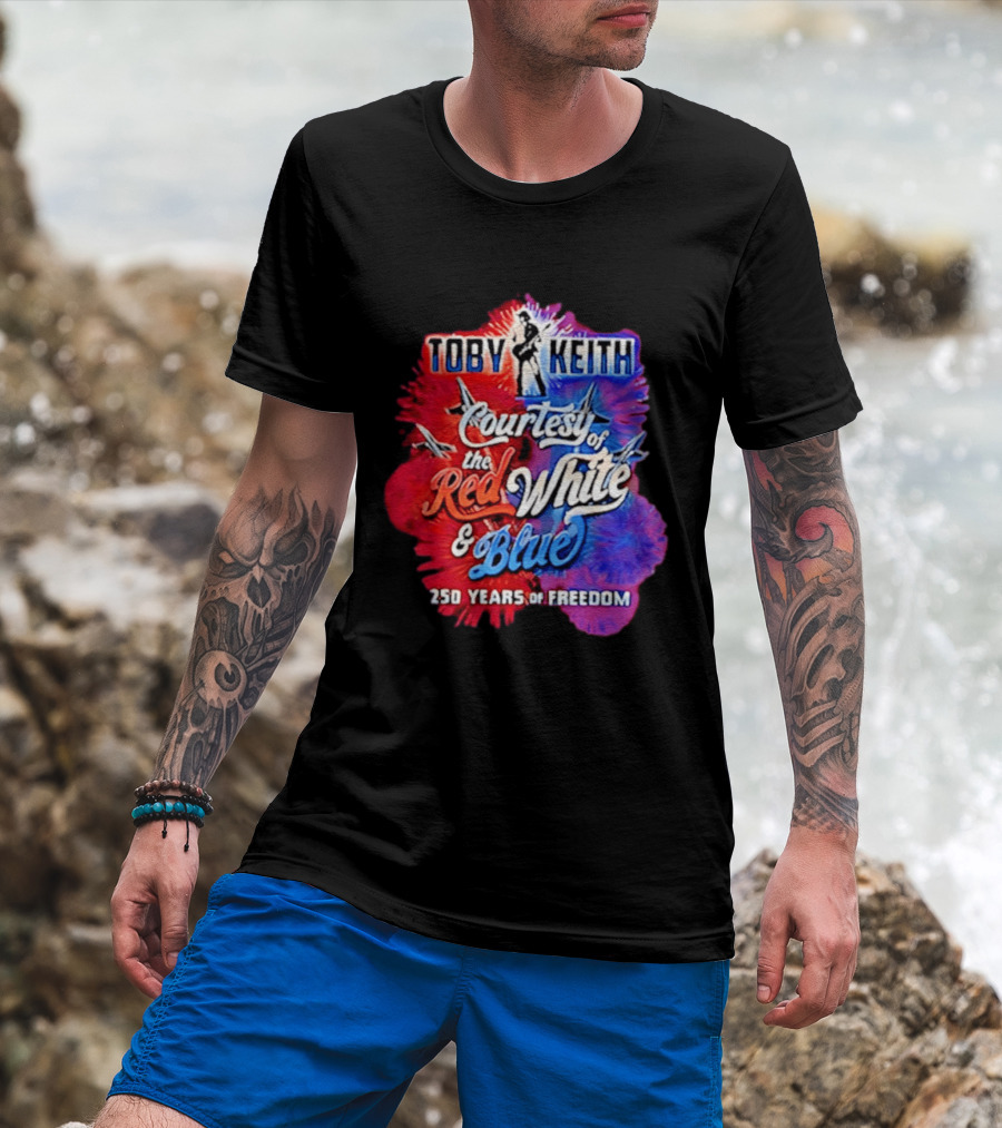 Toby Keith Courtesy Of The Red White And Blue 250 Years Of Freedom Jets T-Shirt