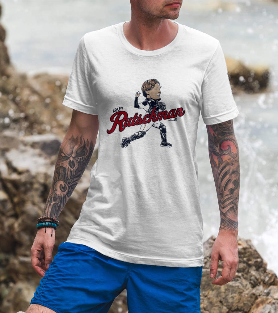 Adley Rutschman Boston Caricature Catcher Action Pose Red Sox T-Shirt
