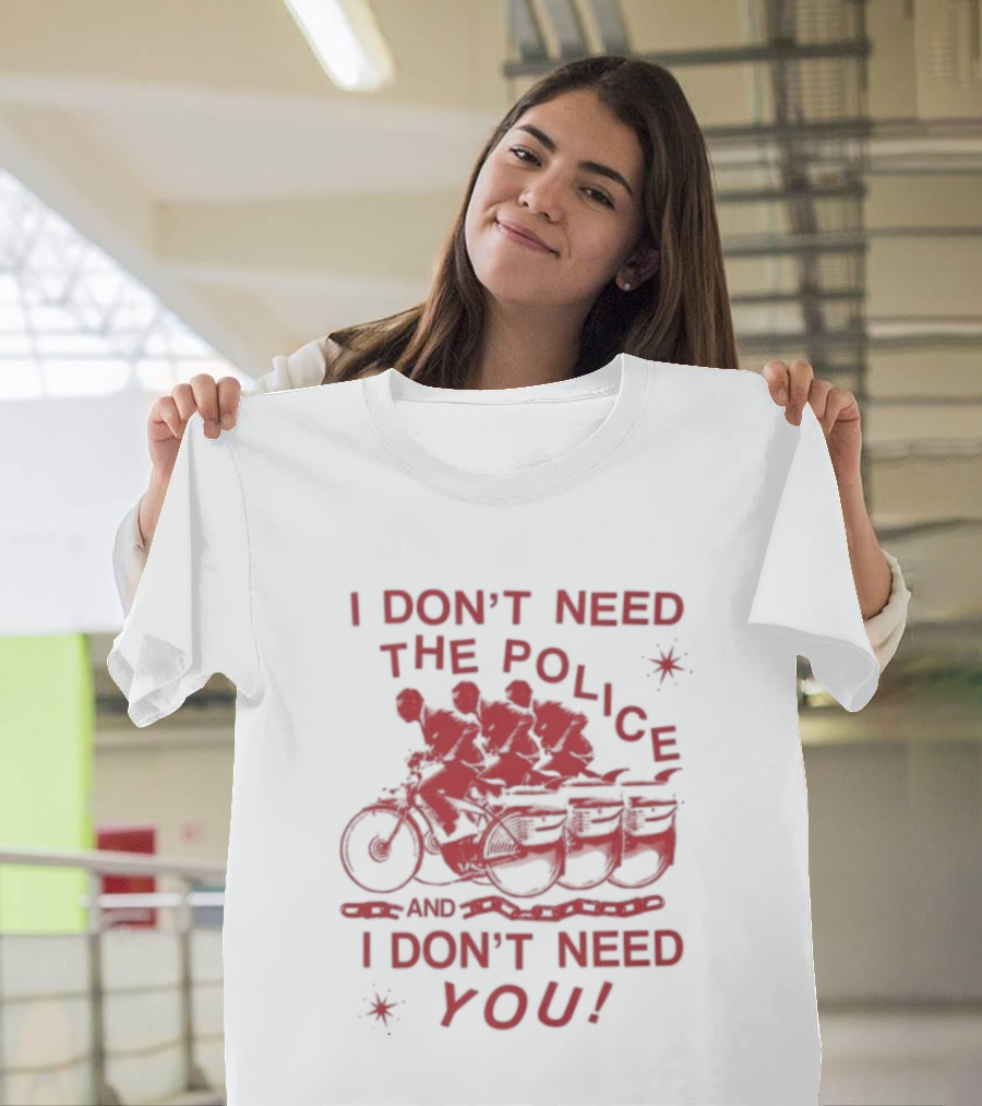 I Don't Need The Police And I Don't Need You Pee Wee Herman Moto T-Shirt