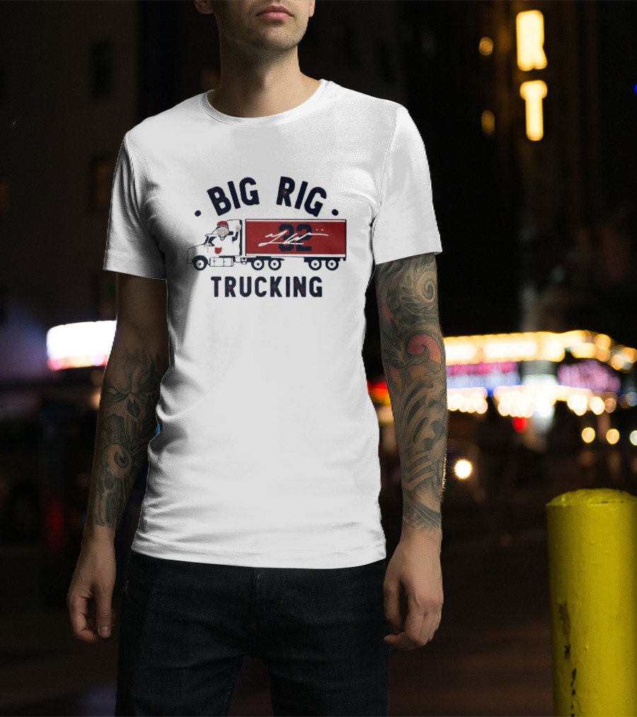 Big Rig Trucking 32 Cartoon Truck Driver With Red Cap T-Shirt