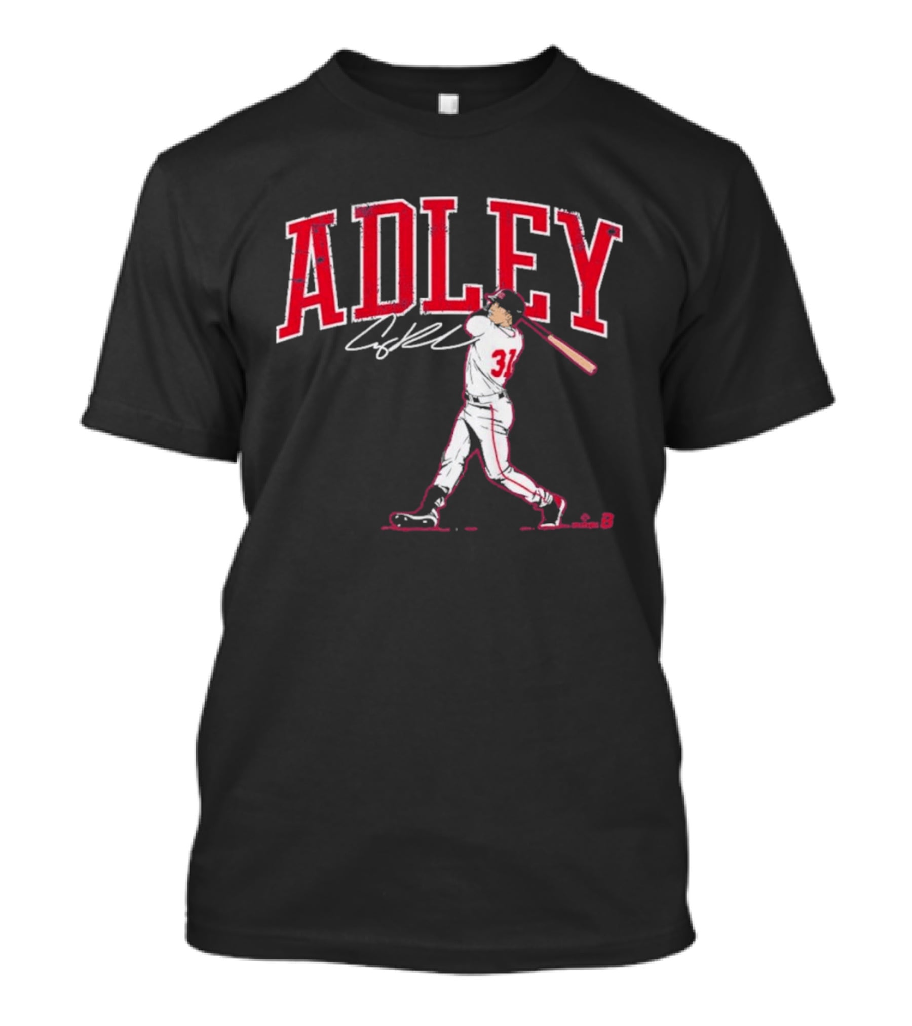 Adley Rutschman Baseball Swing Illustration With Signature T-Shirt