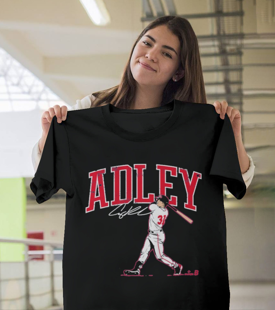 Adley Rutschman Baseball Swing Illustration With Signature T-Shirt