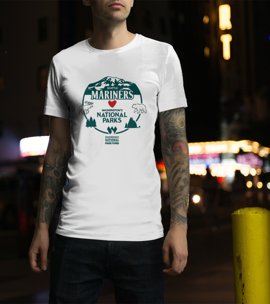 Mariners Love Washington's National Parks Nature Wildlife Mountain Forest Event T-Shirt