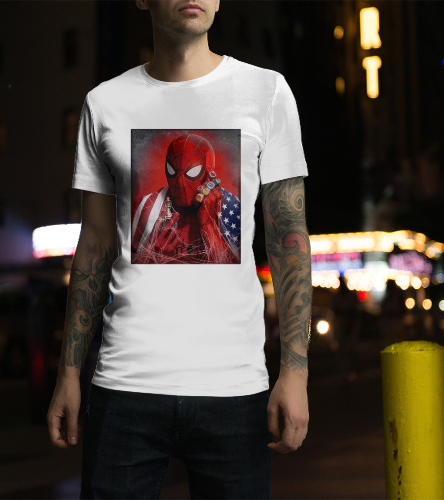 Spider Man Infinity Gauntlet Chess Piece American Flag Avengers Endgame Russo Brothers T-Shirt