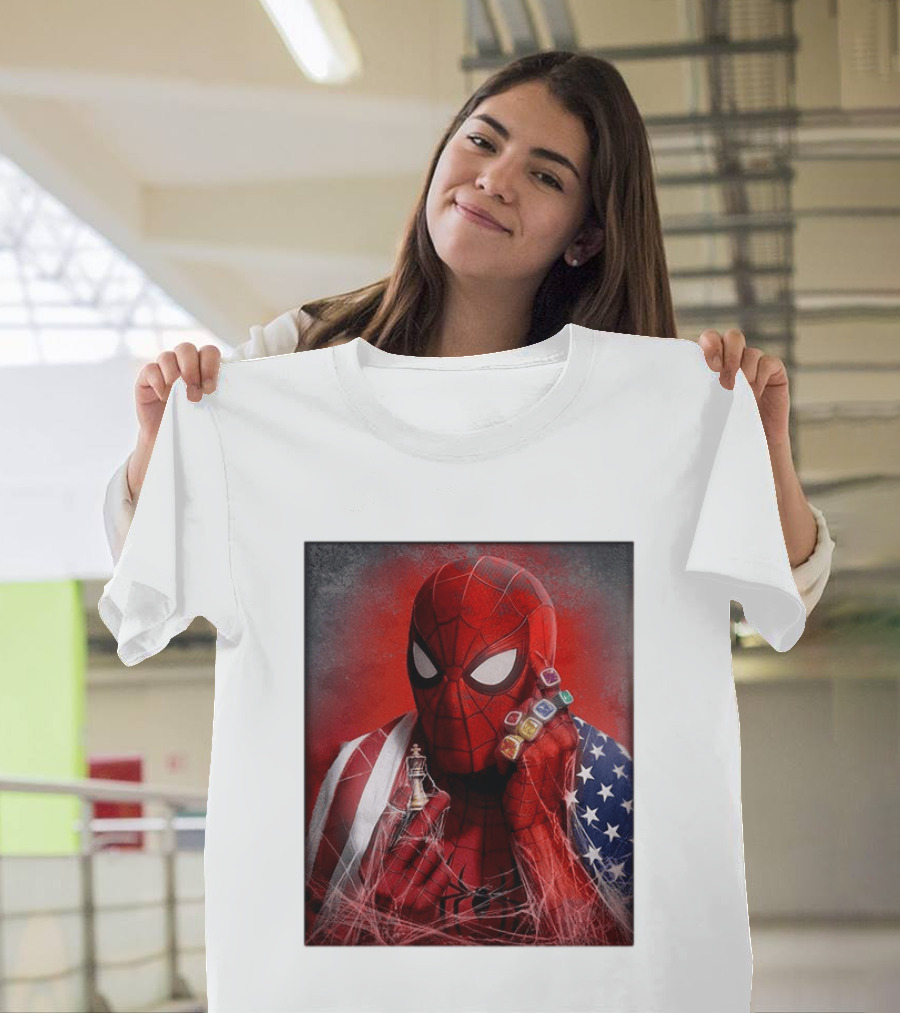 Spider Man Infinity Gauntlet Chess Piece American Flag Avengers Endgame Russo Brothers T-Shirt