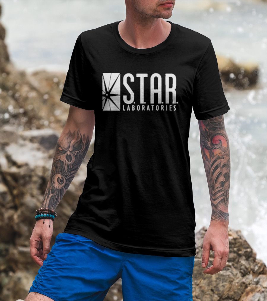 S.T.A.R. Laboratories Grant Gustin Barry Allen The Flash Dark Navy T-Shirt