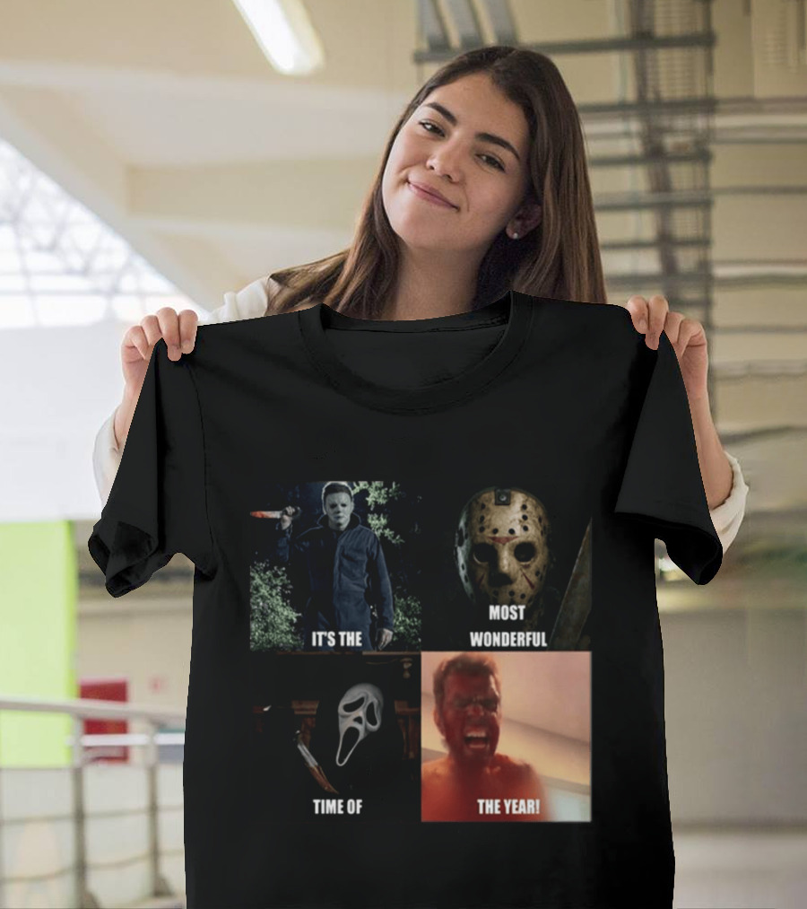Halloween Horror Icons It's The Most Wonderful Time Of The Year T-Shirt