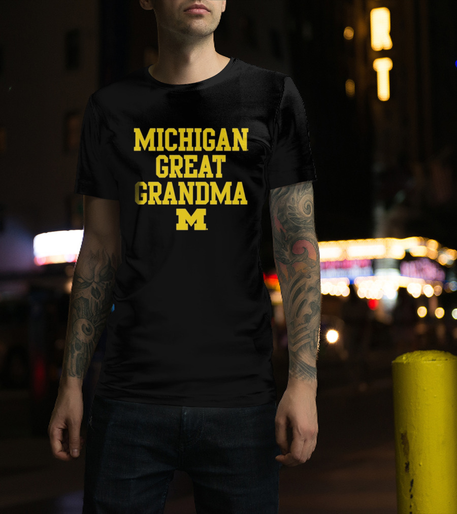 Michigan Wolverines Great Grandma M 2026 NCAA Family Sports Fan Gear T-Shirt