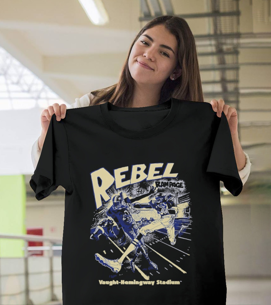 Rebel Rampage Ole Miss Football Vaught Hemingway Stadium T-Shirt