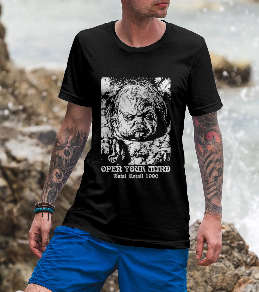 Open Your Mind Total Recall 1990 Arnold Schwarzenegger T-Shirt
