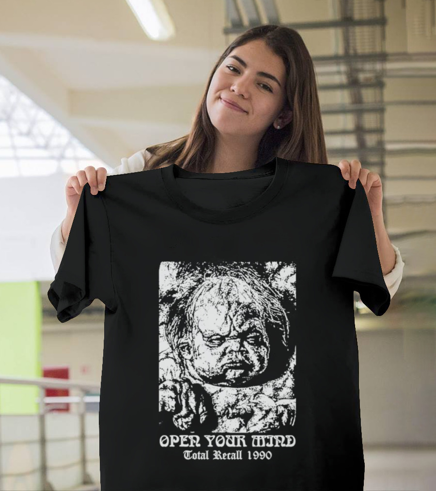 Open Your Mind Total Recall 1990 Arnold Schwarzenegger T-Shirt
