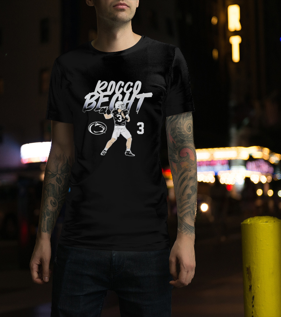 Rocco Becht Number 3 Penn State Football Pose Star T-Shirt