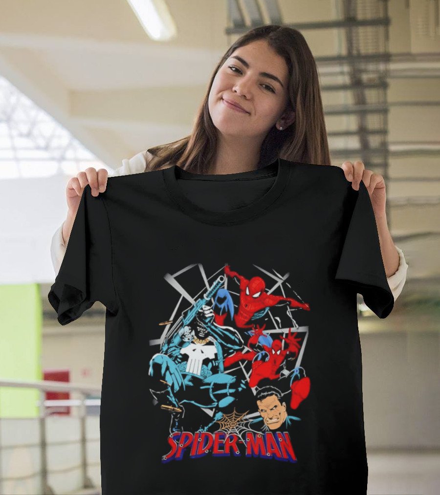 Spider Man Punisher Marvel Comics Crossover Action T-Shirt