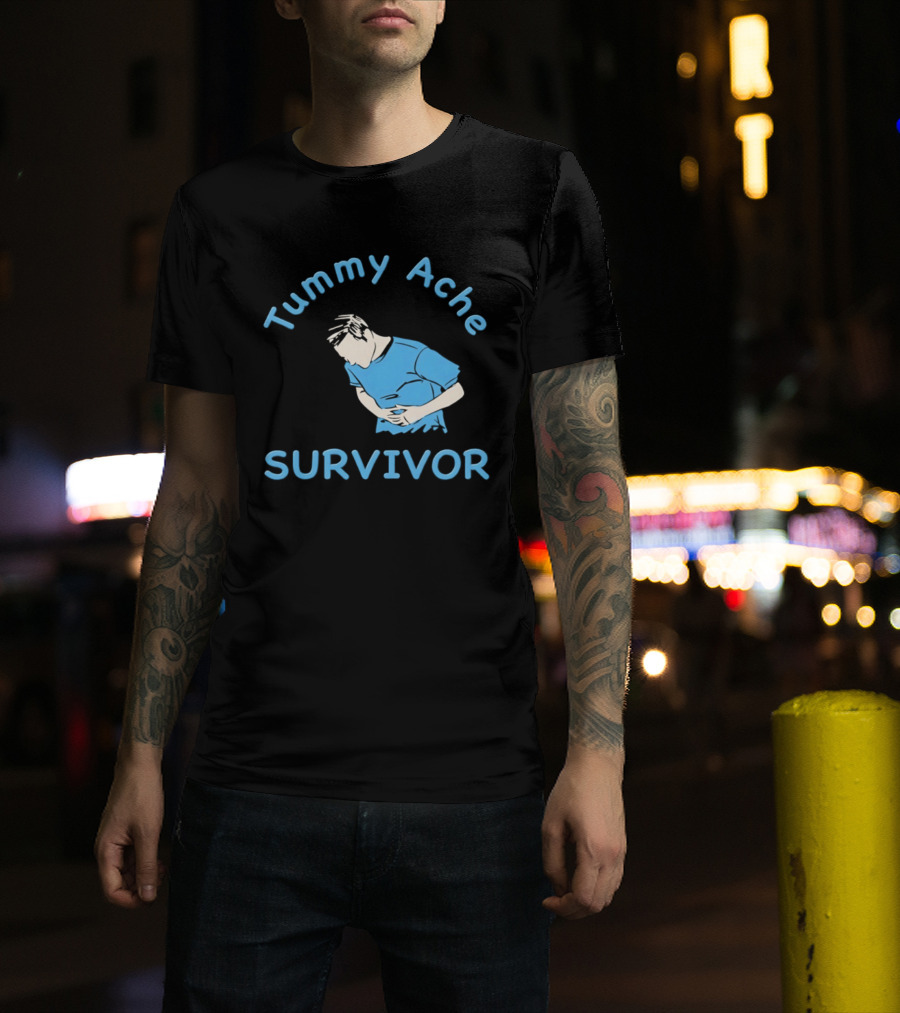 Tummy Ache Survivor Blue Figure T-Shirt