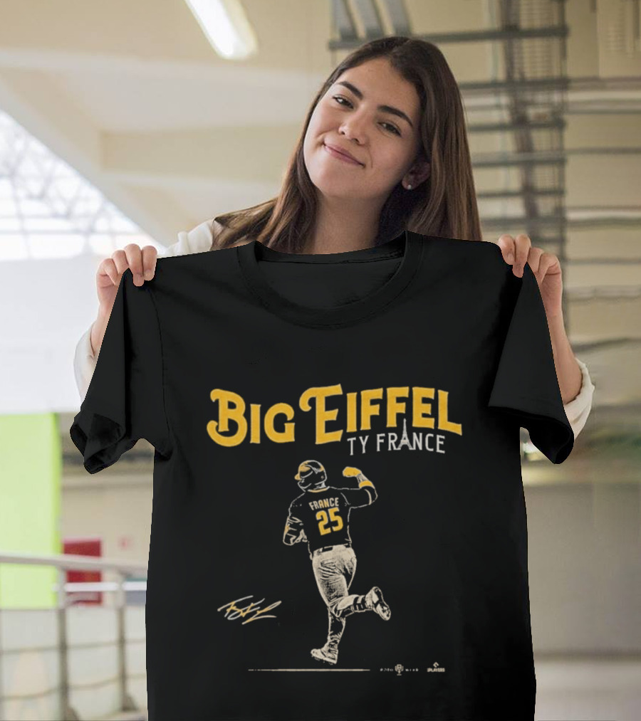 Big Eiffel Ty France 25 Baseball Player T-Shirt