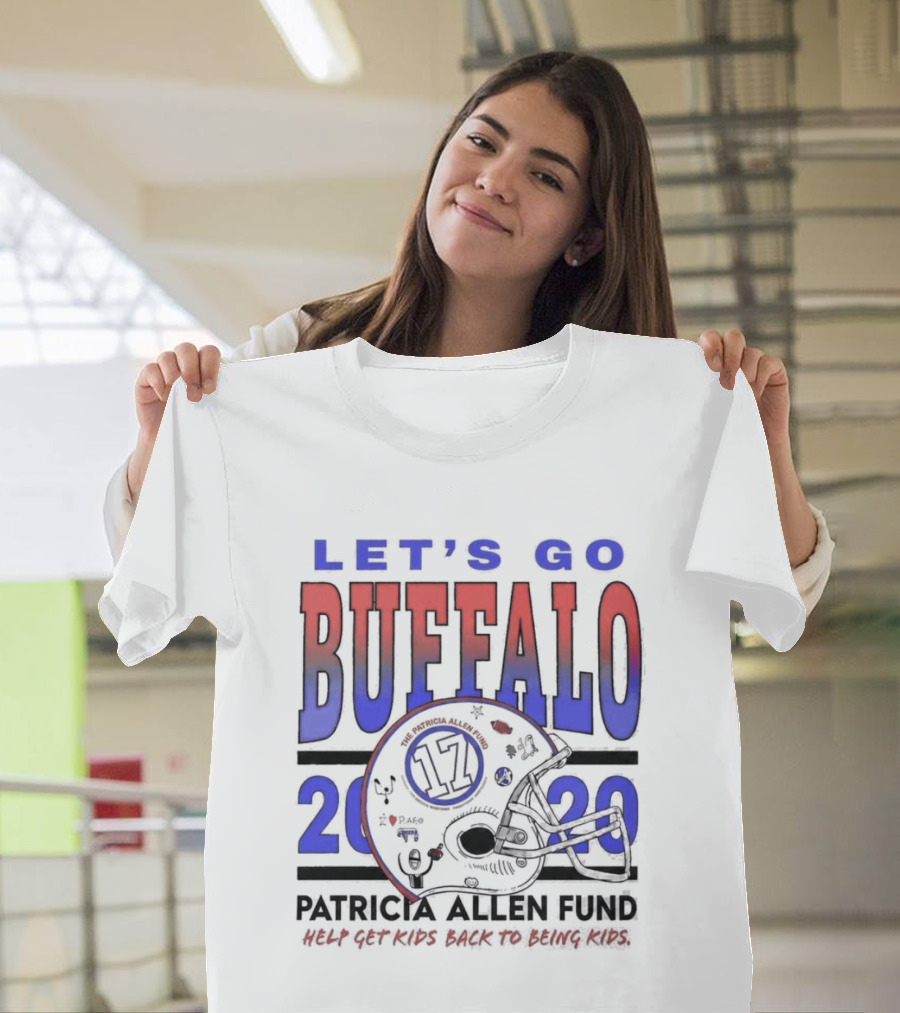 Let's Go Buffalo Patricia Allen Fund 2020 17 Helmet T-Shirt