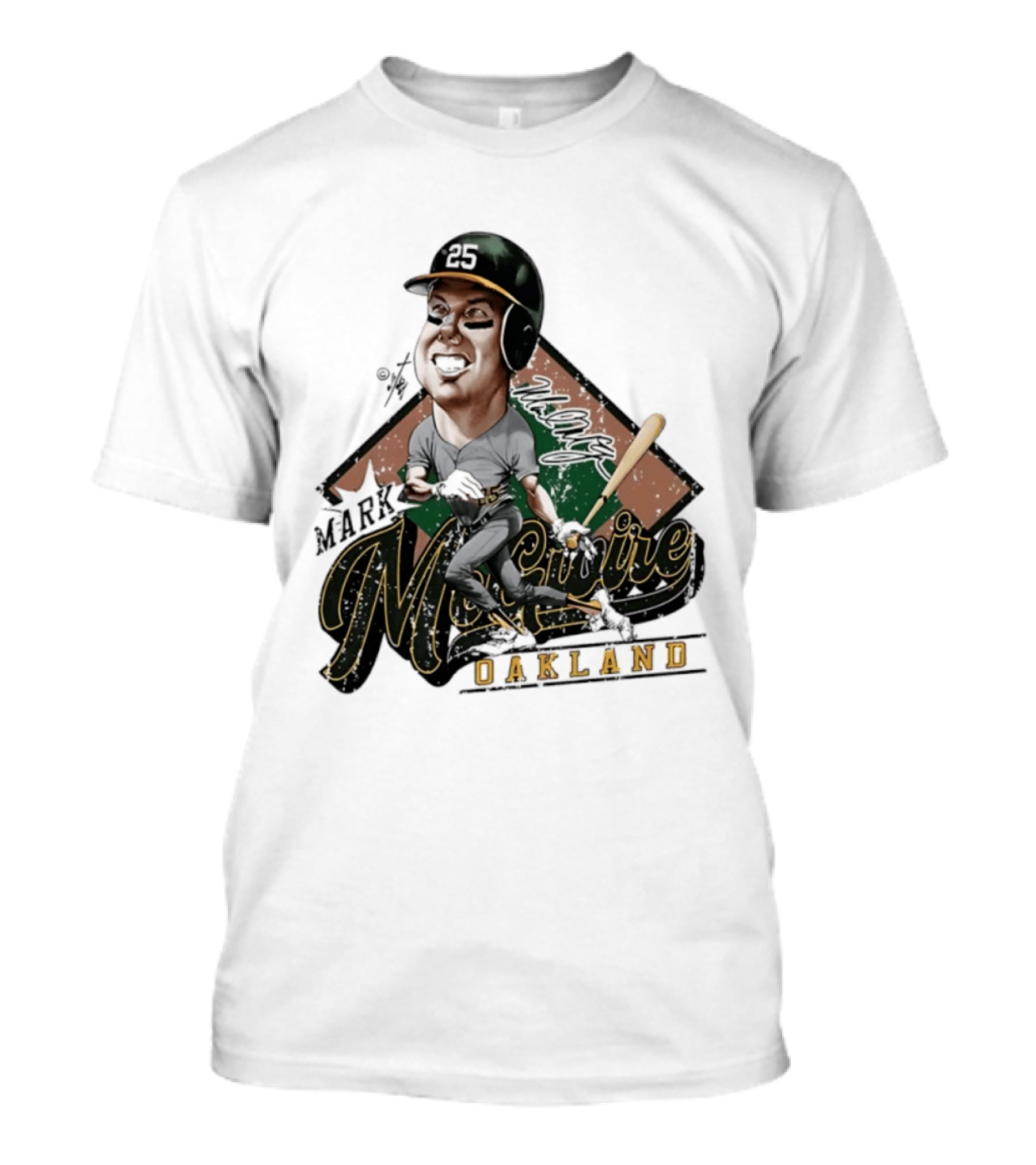 Mark McGwire Oakland Athletics Baseball Caricature Bruce Stark T-Shirt