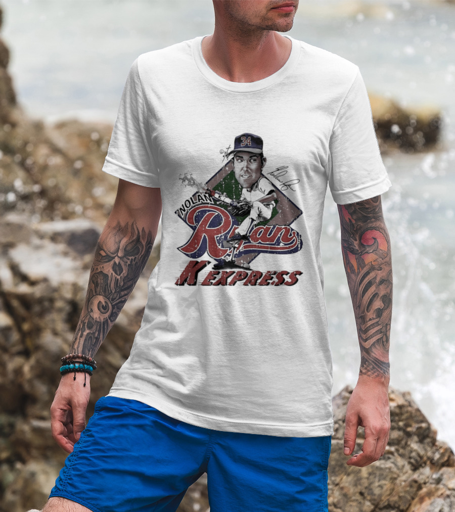 Nolan Ryan Texas Rangers Bruce Stark 34 K Express T-Shirt