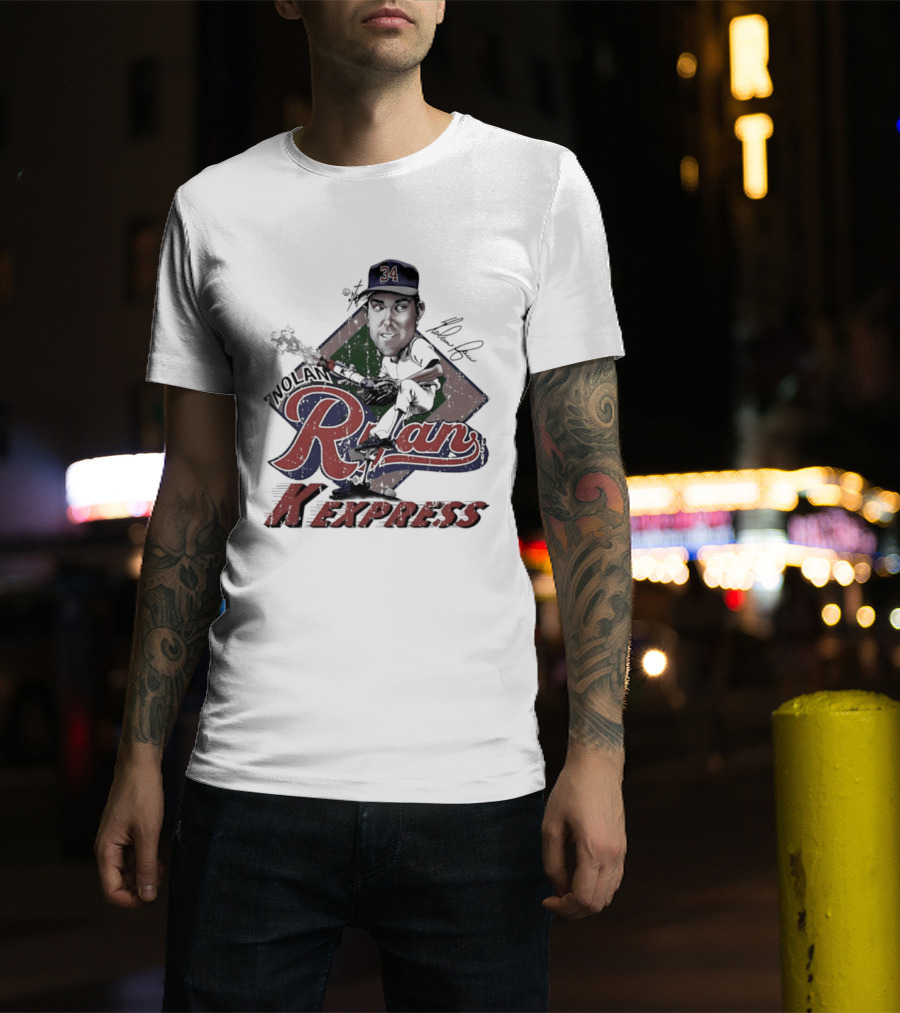 Nolan Ryan Texas Rangers Bruce Stark 34 K Express T-Shirt