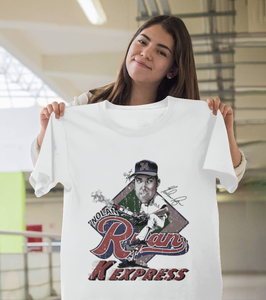 Nolan Ryan Texas Rangers Bruce Stark 34 K Express T-Shirt