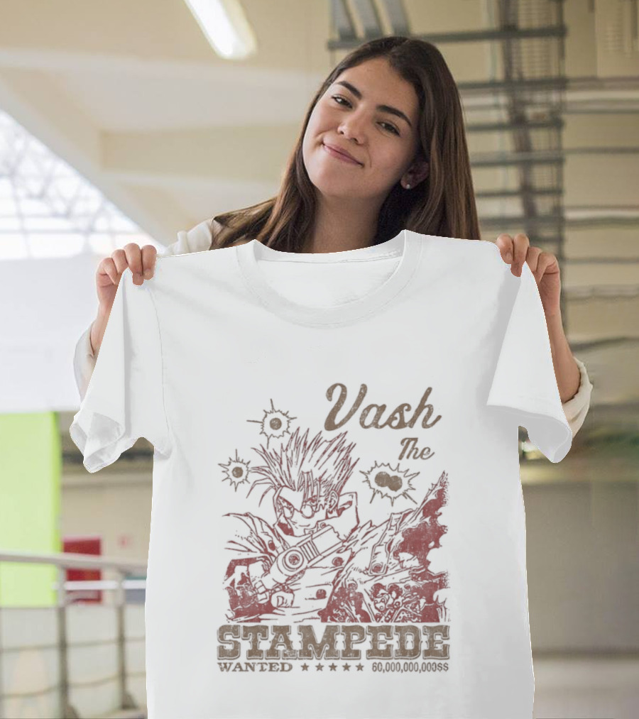 Vash The Stampede Wanted Bounty Hunter Anime T-Shirt