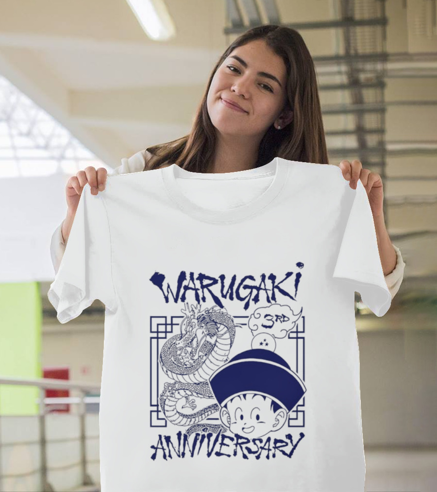 Warugaki 3th Anniversary With Dragon And Child In Blue T-Shirt