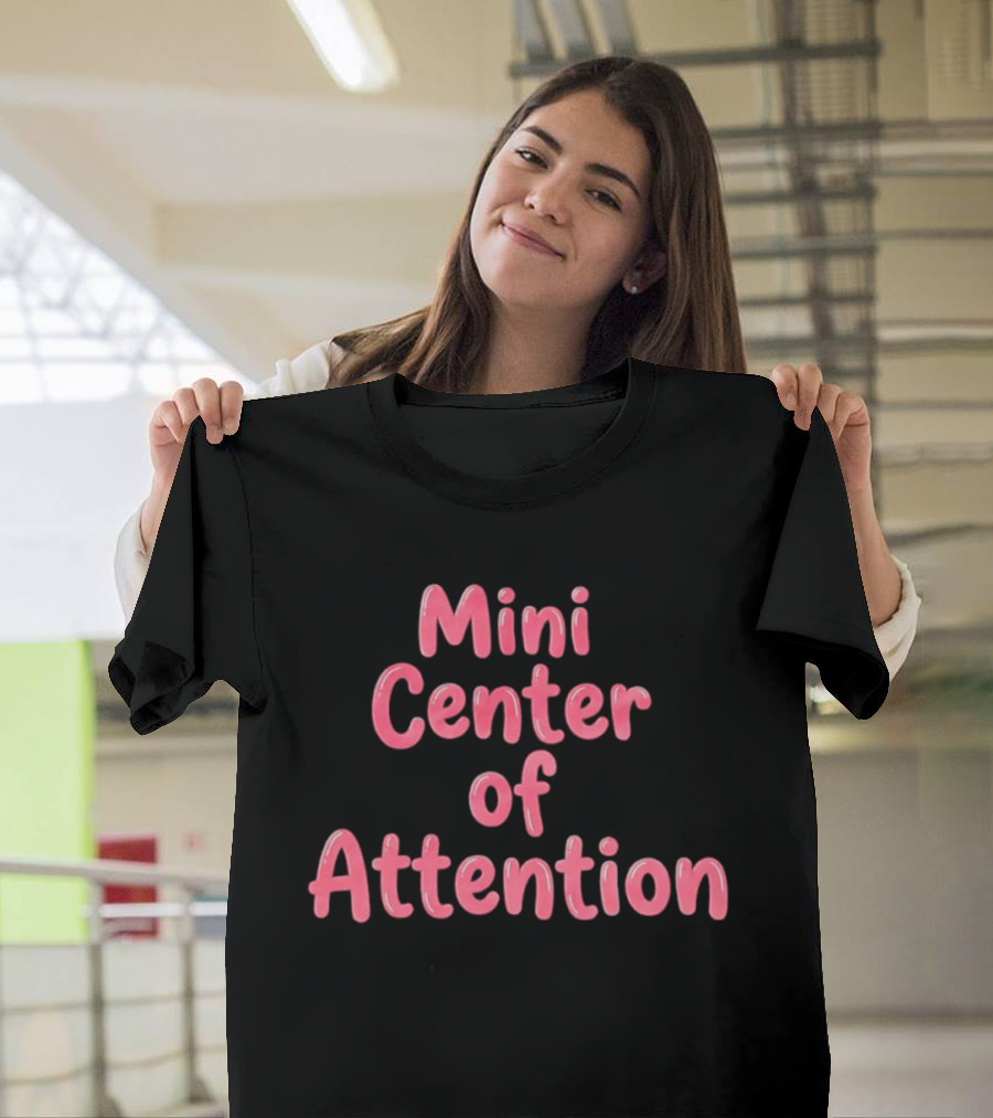 Mini Center Of Attention Pink Bubble Letters T-Shirt