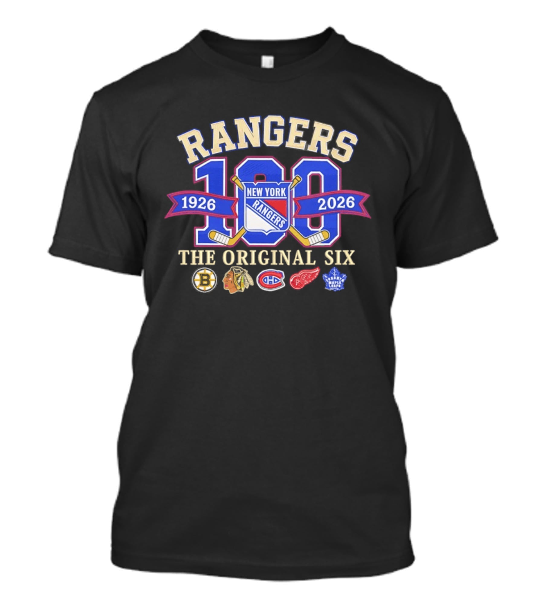 Rangers 100 Years 1926 2026 The Original Six New York T-Shirt
