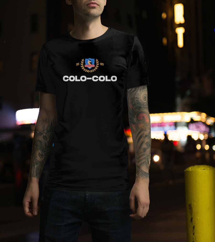 Colo Colo Vozinha Polera Negra DORSAL 29 Emblem And Laurel Crest T-Shirt