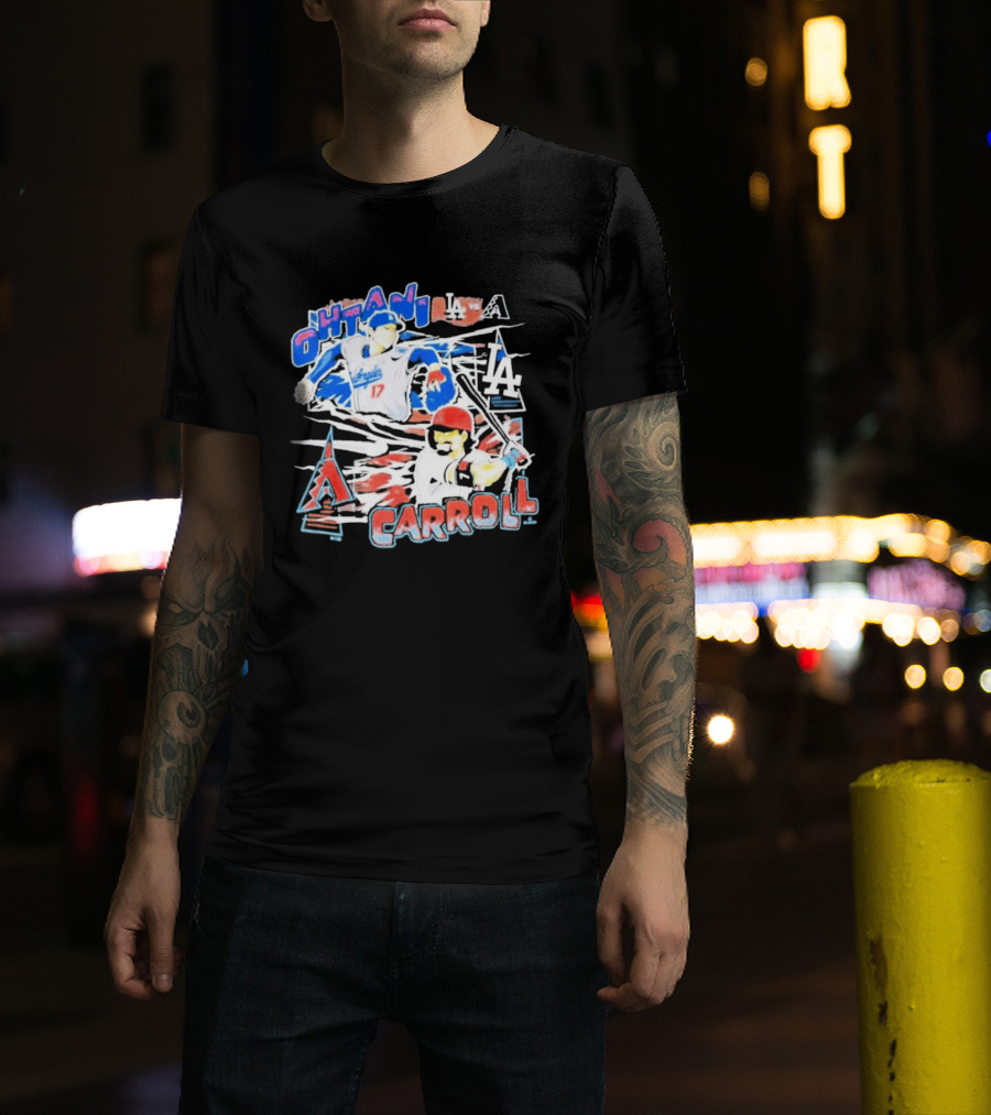 Ohtani Carroll Dodgers Angels Baseball T-Shirt