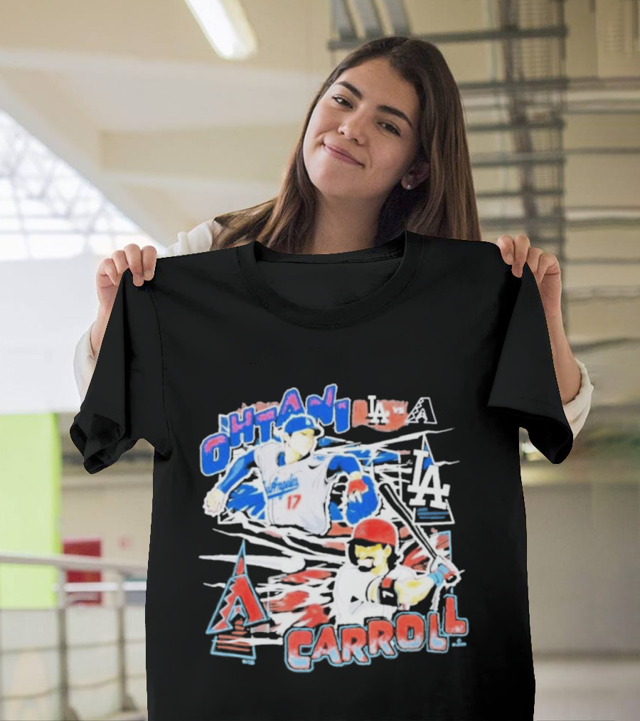 Ohtani Carroll Dodgers Angels Baseball T-Shirt
