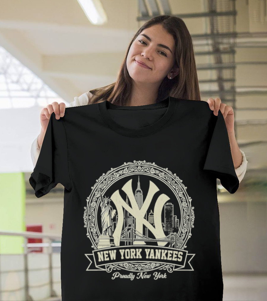 New York Yankees NY Skyline Proudly New York T-Shirt