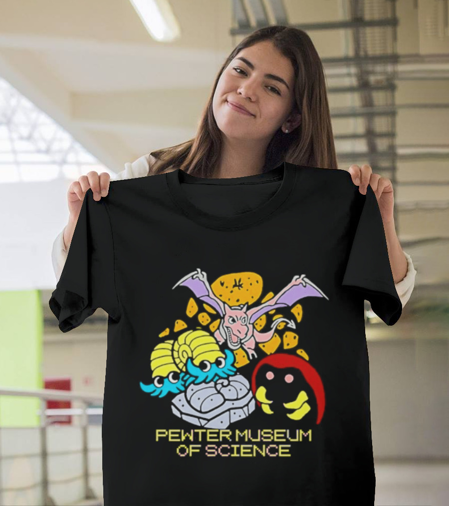 Pewter Museum Of Science Kabuto Omanyte Aerodactyl Fossils T-Shirt
